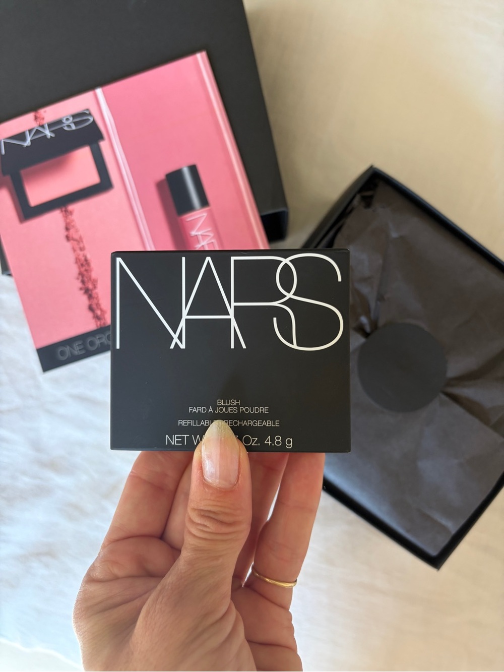 NARS Orgasm Pink Blush Powder Compact - Soft Rosy Hue Gift Box BNIB full size